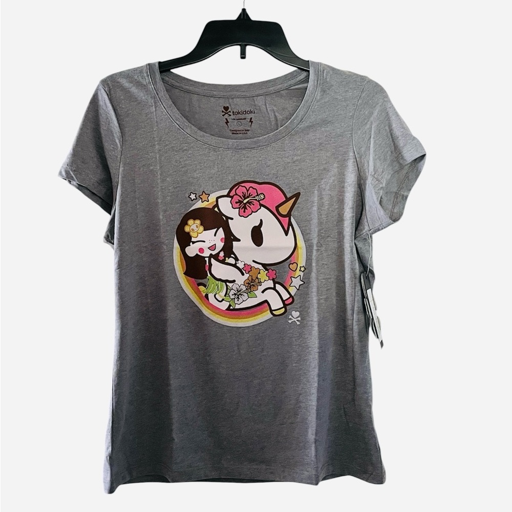 Tokidoki Gray Hawaiian Unicorno Graphic T-Shirt